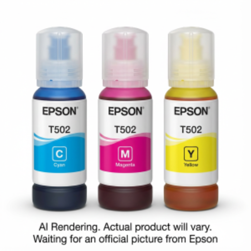 Epson T502520-S T502 Cyan, Magenta, Yellow Ink Bottle Combo Pack ? 6,000 Page Yield