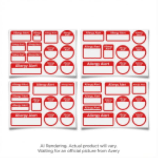 Avery Hand-write Allergy Alert Labels, Asst'd shapes and sizes, Permanent, Red Border, 44/pkg