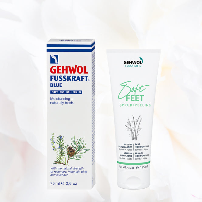Duo Peeling Soft Feet-Bambou et jojoba et Bleu