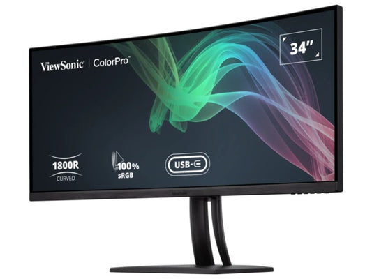 VIEWSONIC MONITEUR CURVÉ COLORPRO 34 PO 21:9 UWQHD AVEC 75HZ, FREESYNC, USB C 100W, RJ45 ET SRGB, RÉSOLUTION 3440 X 1440.