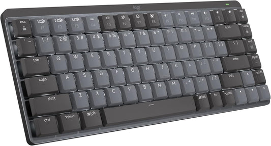 Logitech MX Mini Clavier Mécanique Lumineux Sans Fil Clic Interrupteurs Rétroéclairés Bluetooth USB-C MacOS Windows Linux iOS Android Métal Graphite