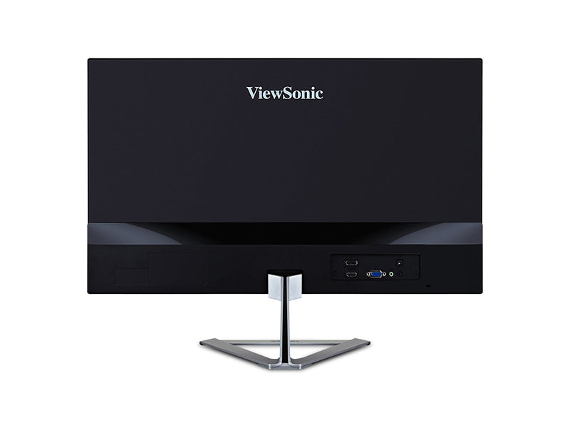 ViewSonic Moniteur ultra-fin Full HD 24 pouces, technologie de panneau IPS SuperClear, entrées polyvalentes HDMI, DisplayPort et VGA, haut-parleurs intégrés doubles.
