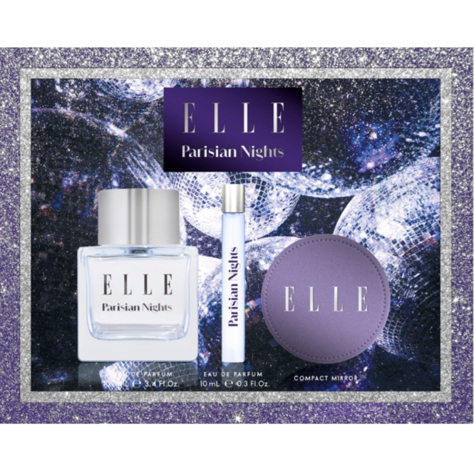 Coffret ELLE Parisian Nights Eau de parfum + roll-on + miroir