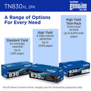 Brother TN-830XL2PK Cartouche de toner 2 pièce(s) Original Noir — image 7