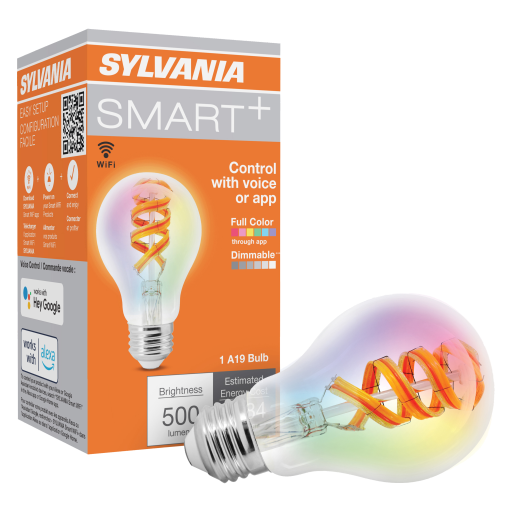 Ampoule intelligente WiFi LEDVANCE SMART+ — filament couleur A19, 2000 K