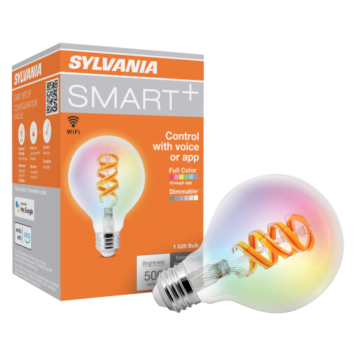 Ampoule intelligente WiFi LEDVANCE SMART+ — filament couleur G25, 2000 K