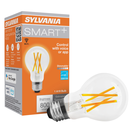 Ampoule intelligente WiFi LEDVANCE SMART+ — filament clair A19, 2700 K