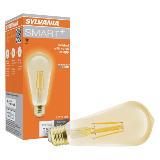 Ampoule intelligente WiFi LEDVANCE SMART+ — filament ambre ST19, 2000 K