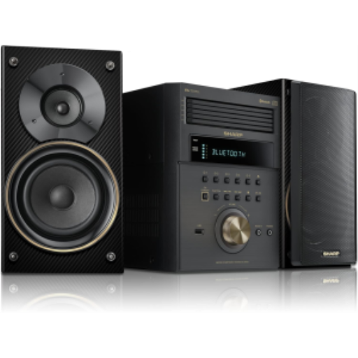 Sharp XL-BH250GL 5-Disc Micro Shelf System ? Bluetooth Streaming, NFC, and Carbon Fiber Finish