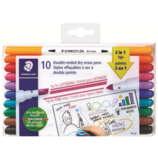 Marqueurs effaçables à sec STAEDTLER — 10 pièces (3010TB10LU)