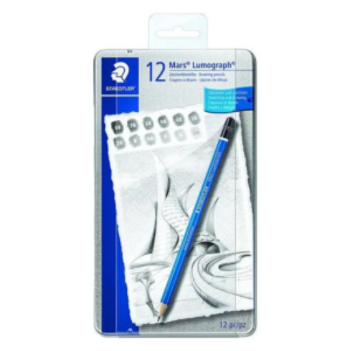 Ensemble de crayons à mine STAEDTLER Mars Lumograph — 12 pièces (100-G12-S-12)