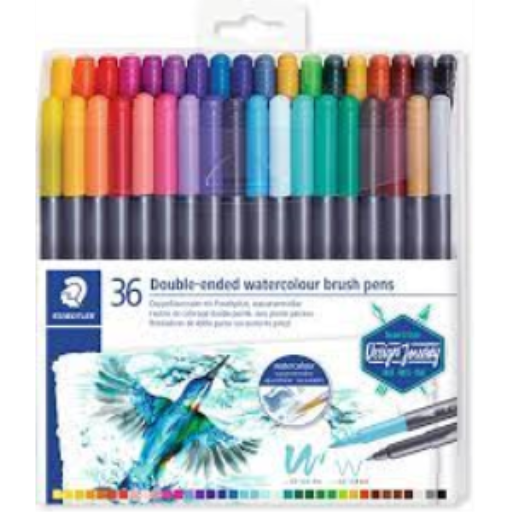 Feutres pinceaux aquarellables STAEDTLER — 36 couleurs (3001-TB36-02)