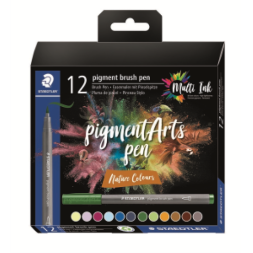 Feutres pinceaux STAEDTLER Pigment Arts — 12 pièces, couleurs nature