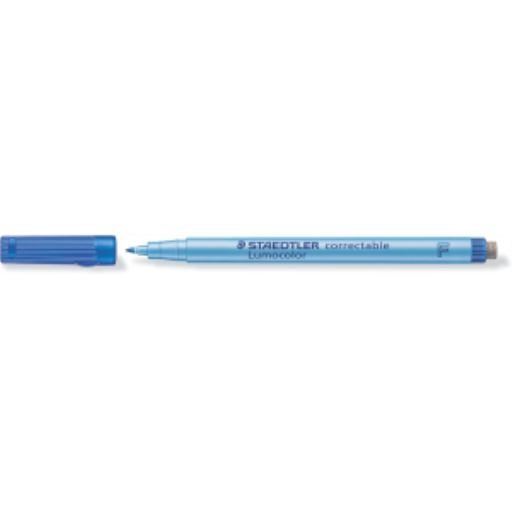 Marqueur correctable STAEDTLER Lumocolor — bleu, pointe fine