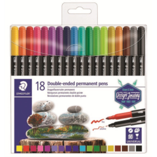 Marqueurs permanents double pointe STAEDTLER — 18 pièces