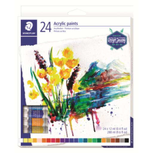 Peinture acrylique STAEDTLER — 24 tubes de 12 ml