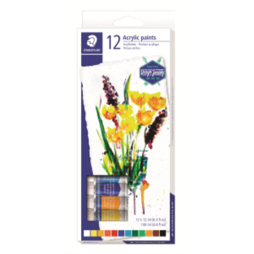 Peinture acrylique STAEDTLER — 12 tubes de 12 ml