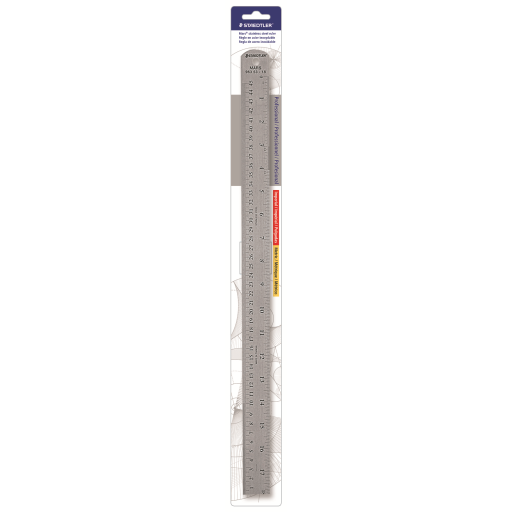 Règle STAEDTLER en acier avec dos en liège — 18 po