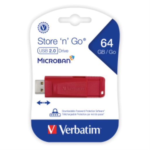 Clé USB Verbatim — 64Go, rouge