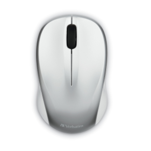 Souris Verbatim — silencieuse, sans fil, argent