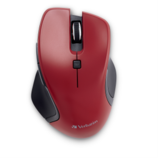 Souris Verbatim — USB-C, sans fil, rouge