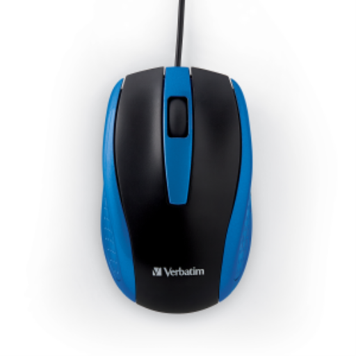 Souris Verbatim Bravo — filaire, bleu