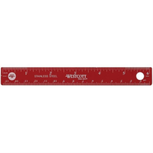 Règle Westcott — 15 cm / 6 po, métrique, pouces/métrique, couleurs assorties (50206)