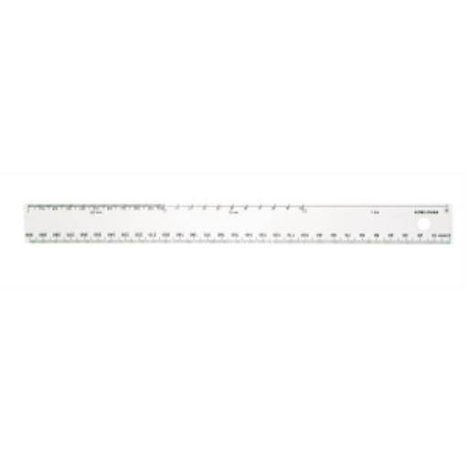 Règle Westcott — 30 cm, plastique blanc, graduations multiples (46930)