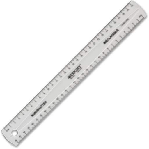 Règle Westcott — 30 cm, transparente et incassable (38258)