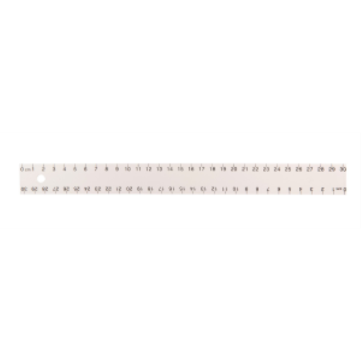 Règle blanche en plastique de 30 cm (cm 0-30)