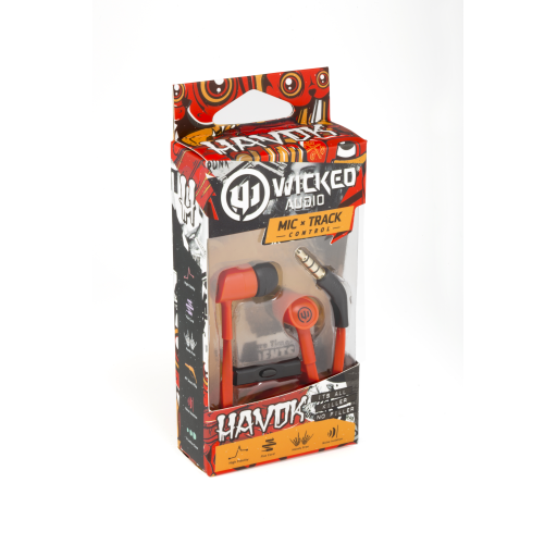 Écouteurs avec micro Wicked Audio Havok avec micro — rouge (WI1452)