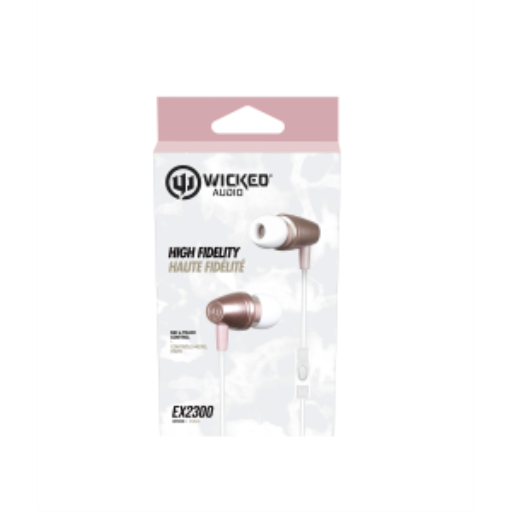 Écouteurs avec micro Wicked Audio EX2300 avec micro — rose (WIEX2304)