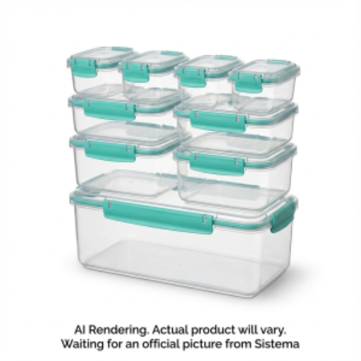 Sistema Klip It Contenants alimentaires, collection Accents, Teal, 18-Piece Set