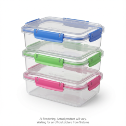 Sistema Klip It Contenants alimentaires, 1 L, couleurs assorties, 3 Pack