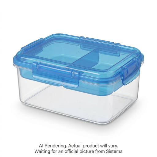 Sistema To Go Stax antifuite Contenant alimentaire, 1 L, hermétique, empilable, attaches faciles à verrouiller, Blue OR Teal (Colour Not Selectable), 1 Pack