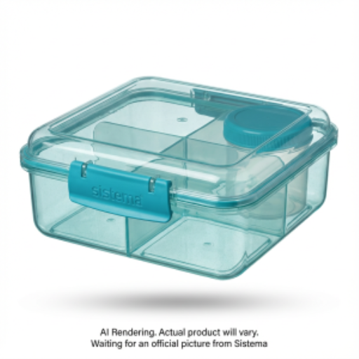 Sistema Ocean Bound Plastic Boîte bento, Boîte à lunch avec contenant yogourt/fruits, 1.25 L, couleurs assorties (Varies by Pack)