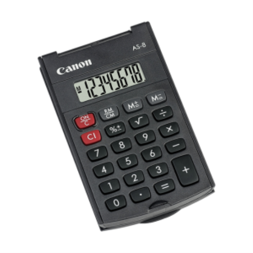 Canon AS-8 noire 8-digit Calculatrice de poche (4598B009)