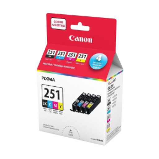 Ensemble d’encre Canon CLI-251 — noir, cyan, magenta et jaune (6513B009)