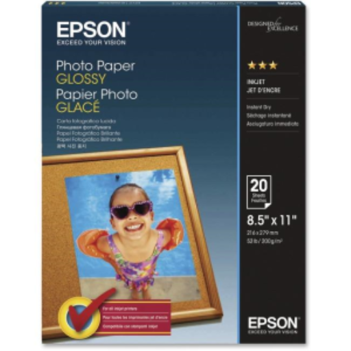 S041141 GLOSSY PHOTO PAPER (8.5"X11")(20 CT)(BILINGUAL)