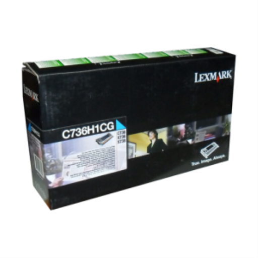 Toner Lexmark — cyan — compatible Lexmark C736, Lexmark X736, Lexmark X738, 10K pages, programme de retour, C736H1CG