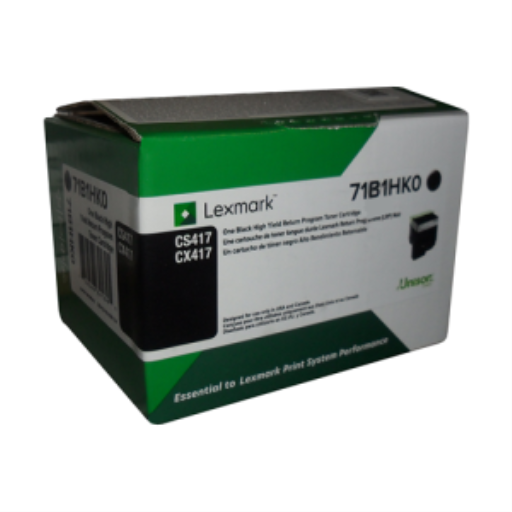 Toner Lexmark — noir — compatible Lexmark CS417, Lexmark CS517, Lexmark CX417, Lexmark CX517, 6K pages, programme de retour, 71B1HK0