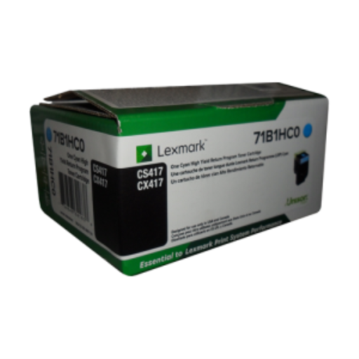 Toner Lexmark — cyan — compatible Lexmark CS417, Lexmark CS517, Lexmark CX417, Lexmark CX517, 3,5K pages, programme de retour, 71B1HC0