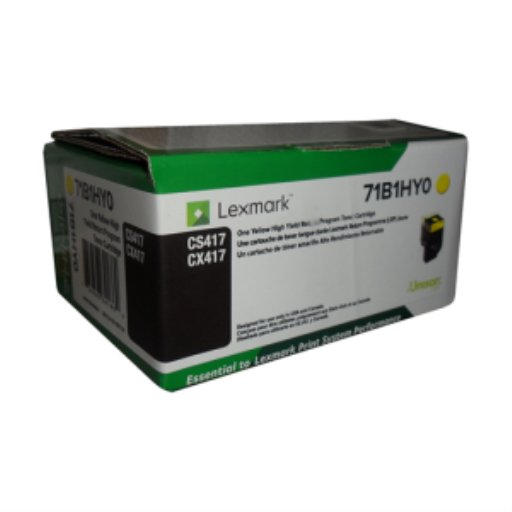 Toner Lexmark — jaune — compatible Lexmark CS417, Lexmark CS517, Lexmark CX417, Lexmark CX517, 3,5K pages, haute capacité, programme de retour, 71B1HY0