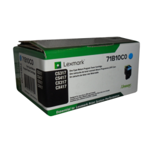 Toner Lexmark — cyan — compatible Lexmark CS317, Lexmark CS417, Lexmark CS517, Lexmark CX317 et plus, 2,3K pages, programme de retour, 71B10C0