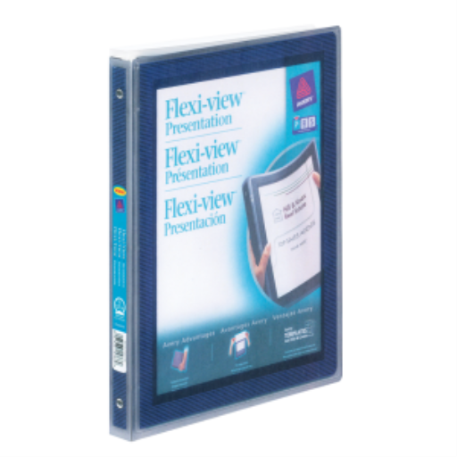 Reliure de présentation Avery Flexi-View — 1/2 po, bleue (15766)