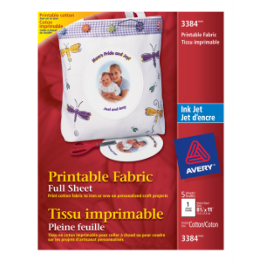 3384 PRINTABLE FABRIC, 8 1/2" X 11", 5 SHEETS/ENV.