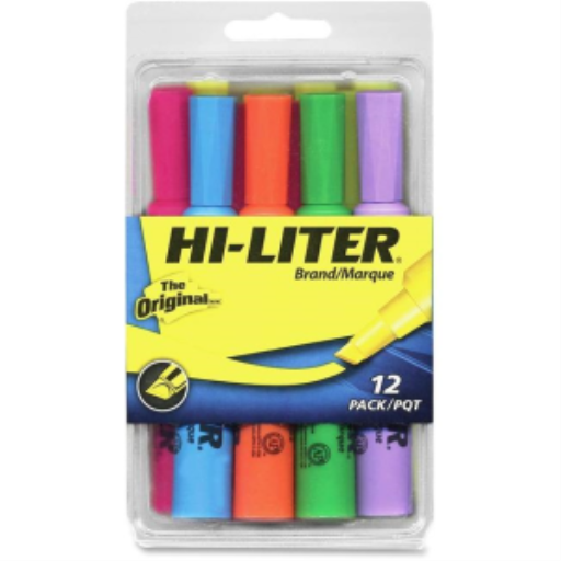 HILITER DESK STYLE, 12 PACK, ASSORTED ? YELLOW, PINK,