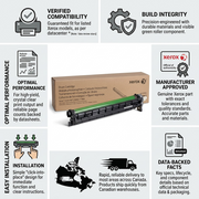 An informative infographic for the Xerox 101R00602 Drum Cartridge featuring key trust cues.