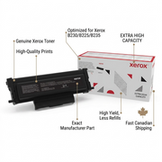Xerox 006R04401 Black Toner Cartridge and Box with callout features, with Canadian Shipping icon.
