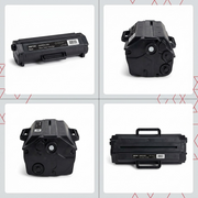 A four-panel grid on a branded background displays the single black Xerox toner cartridge from front, side, angled, and top-down views.